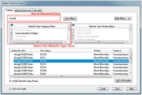 Select Module Type