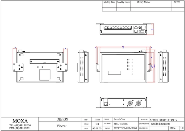 NPort 5650-8-DT-J w/o adaptor